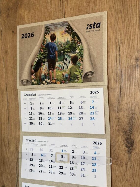 kalendarz ścienny z papieru ekologicznego Grass